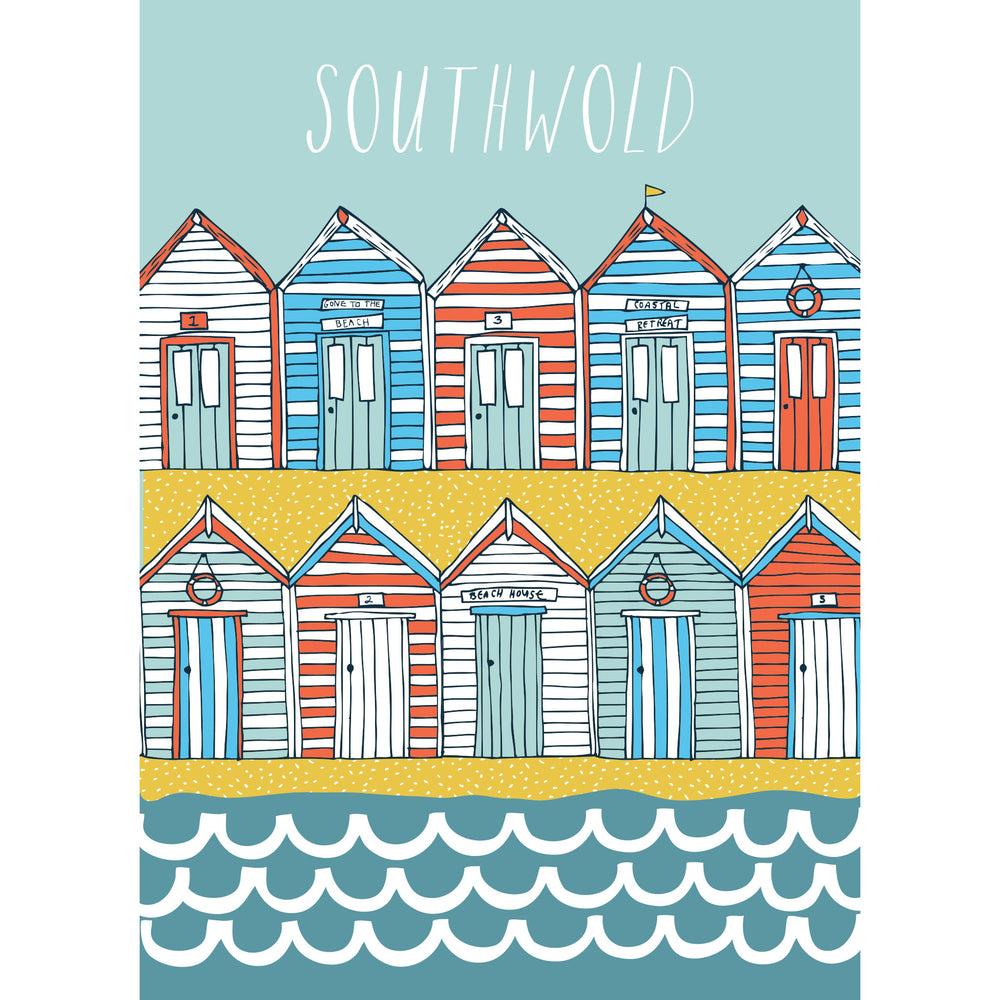 Postcard - Southwold Beach Huts